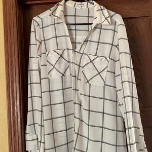 White plaid blouse